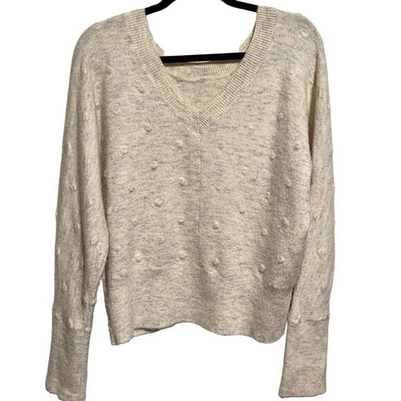 William Rast- Women’s Long Sleeve Nubby Sweater Ivory Alpaca Blend, Size Large - Picture 5 of 11